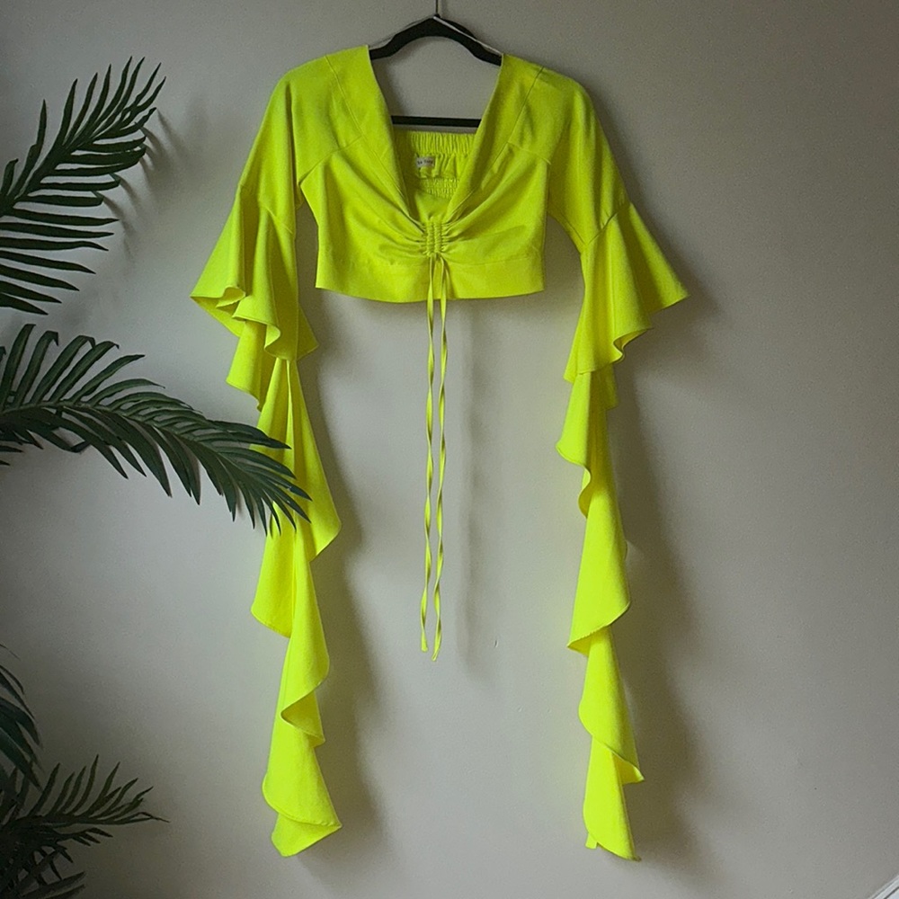 Like green off the shoulder blouse